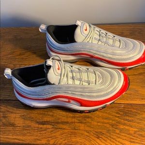 Nike Air Max 97 Sliver and Red